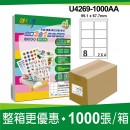 (8B)8格 3合1白色標籤(1000入)